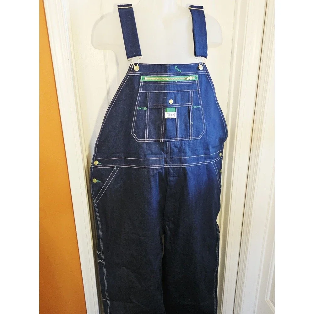 Liberty NWT Bib Overalls 44x30 Denim  Jeans Carpenter Work Farm Cotton NEW Mens